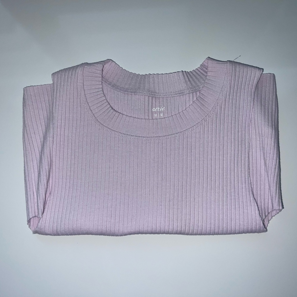 Aerie Purple Muscle Tee Crop Top